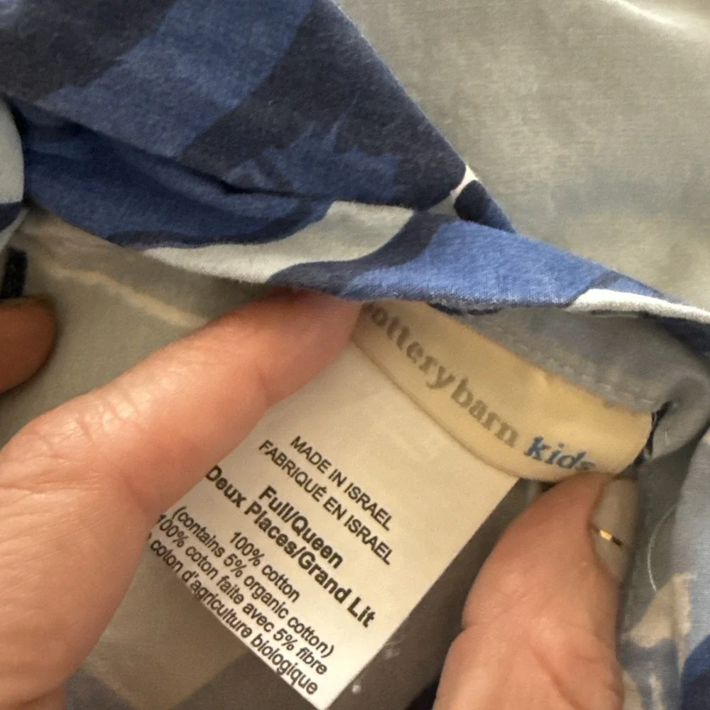 Pottery Barn Kids Preppy Planes Full/Queen Duvet Cover RARE 2016 Release EUC